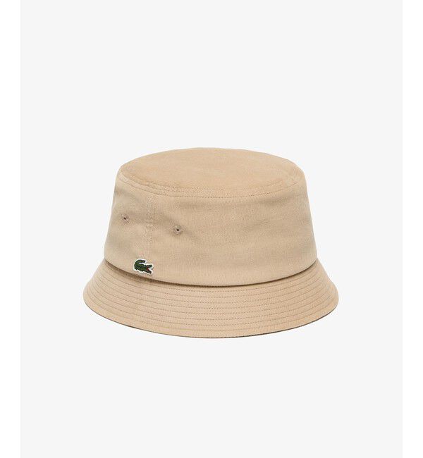 LACOSTE「ワンポイントワニロゴコーデュロイハット」|ハット|ベージュ