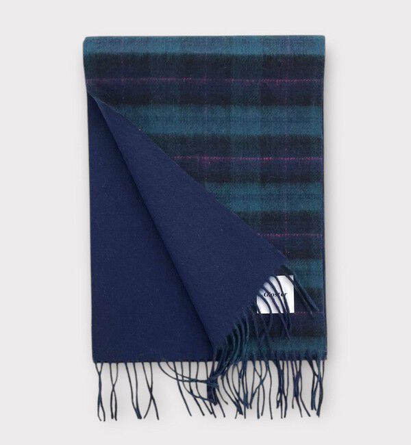 GLOSTER「【カシミヤブレンド】ウールリバーシブルチェックマフラー」|マフラー|