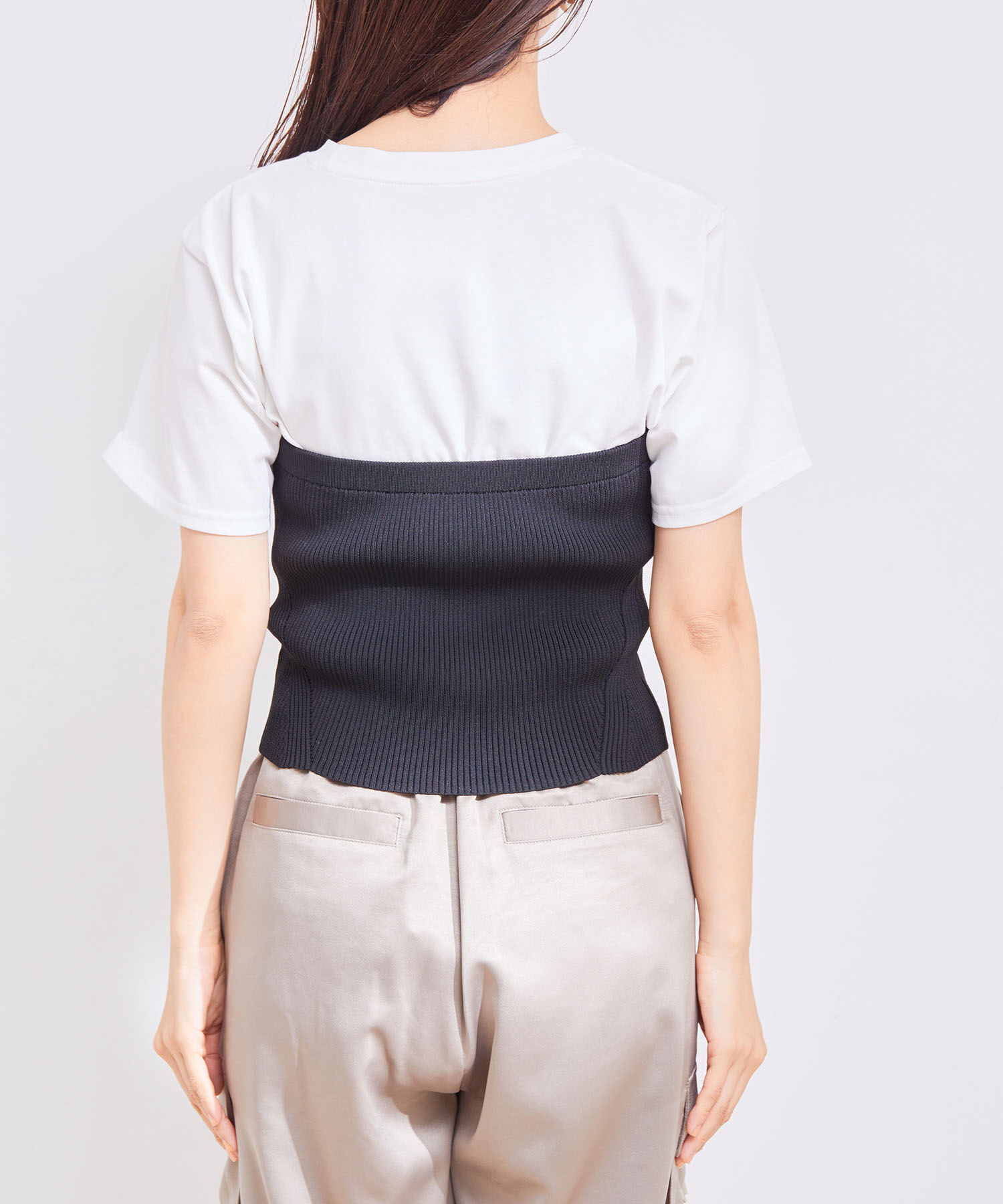 VIS「【洗える】パール釦ニットビスチェ」|ニット・セーター|