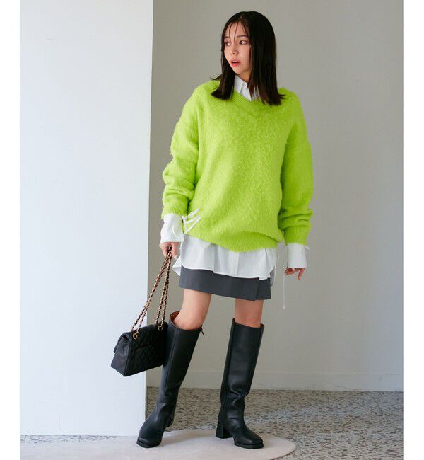 VIS「【抗菌防臭】スクエアトゥソフトロングブーツ」|ロングブーツ|