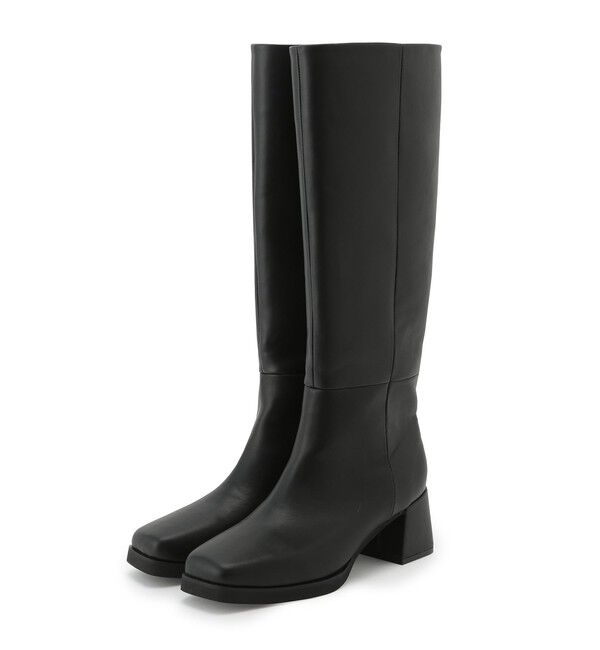 VIS「【抗菌防臭】スクエアトゥソフトロングブーツ」|ロングブーツ|