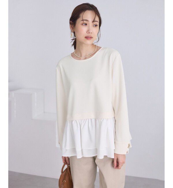 Rope&rsquo;Picnic「布帛ドッキングペプラムギャザープルオーバー」|Tシャツ・カットソー|