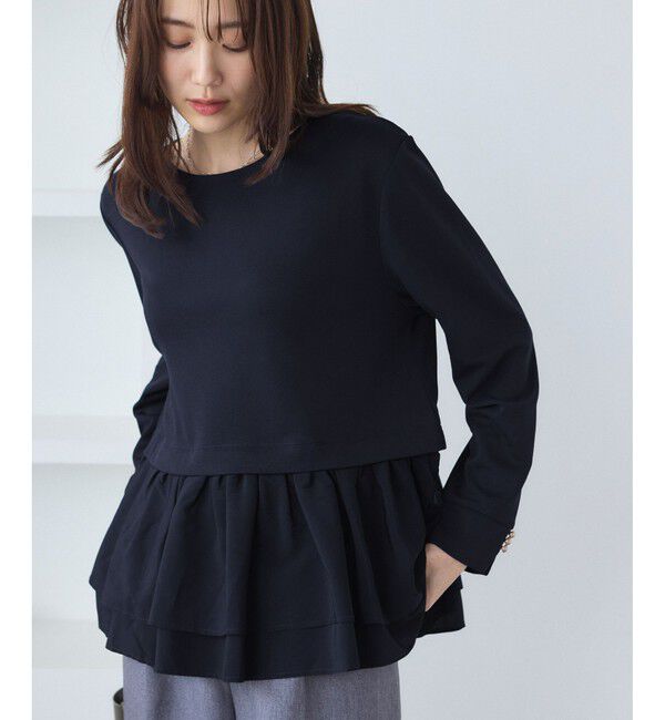 Rope&rsquo;Picnic「布帛ドッキングペプラムギャザープルオーバー」|Tシャツ・カットソー|