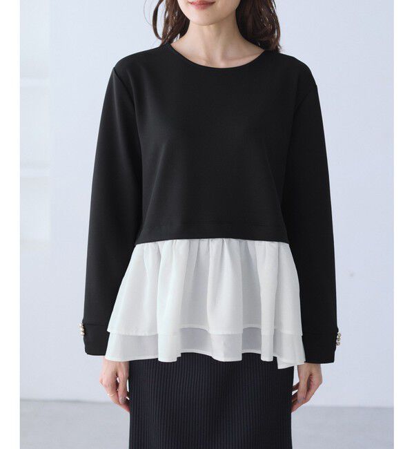 Rope&rsquo;Picnic「布帛ドッキングペプラムギャザープルオーバー」|Tシャツ・カットソー|