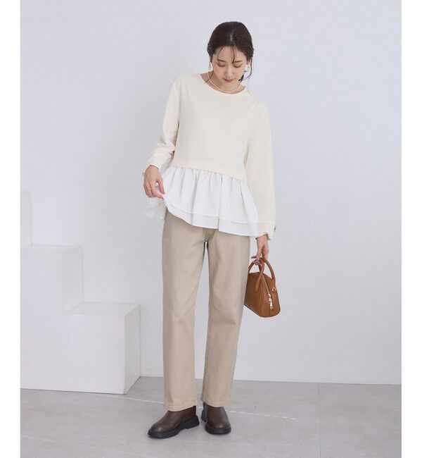 Rope&rsquo;Picnic「布帛ドッキングペプラムギャザープルオーバー」|Tシャツ・カットソー|