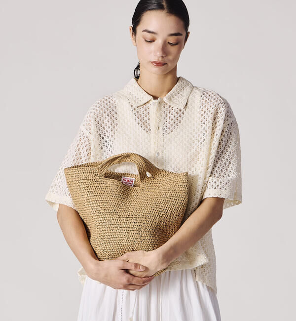  「INDIA INDUSTRY | ペーパーラフィア トートバッグ WOMEN」|トートバッグ|