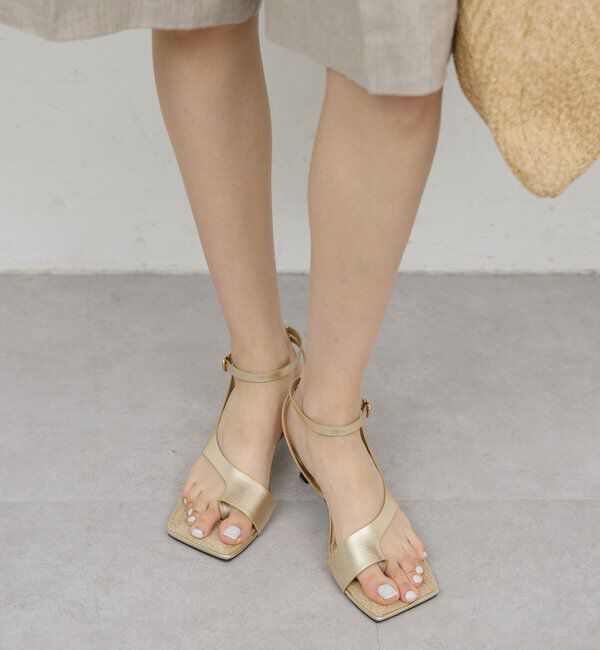  「【2.718】ジュートトングサンダル」|その他|ゴールド