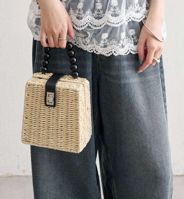  「ビーズハンドルかごBAG」|トートバッグ|