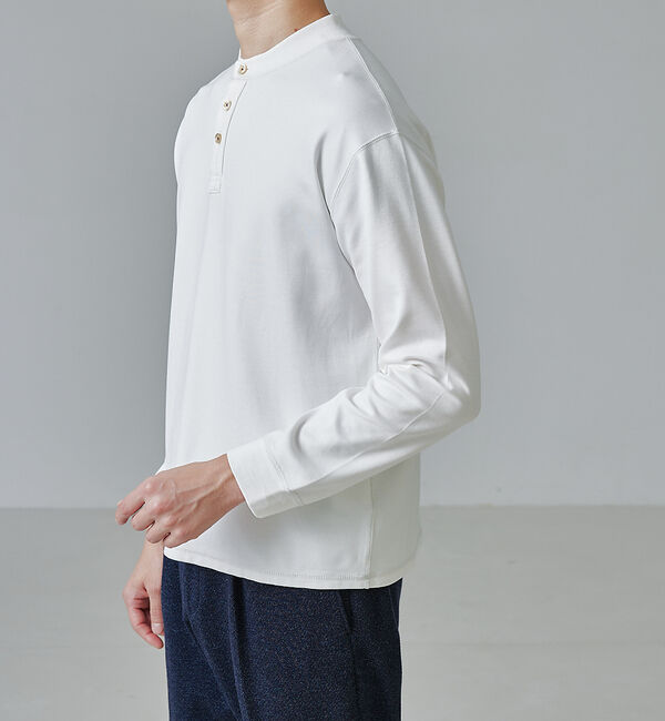 ABAHOUSE「【ヘンリーネック】ポンチ 長袖 Ｔシャツ」|Tシャツ・カットソー|