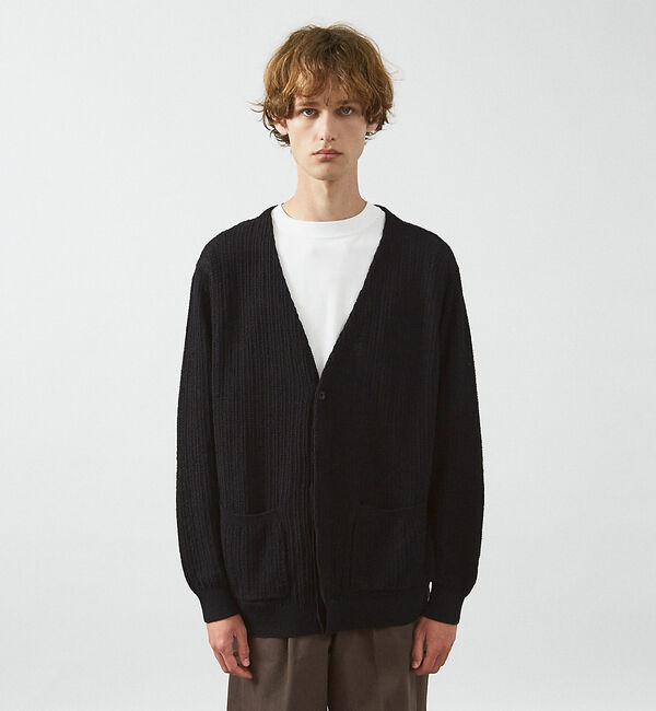 ABAHOUSE「【メッシュニット】ドライタッチ 比翼 カーディガン / シアーカーディガン」|カーディガン|