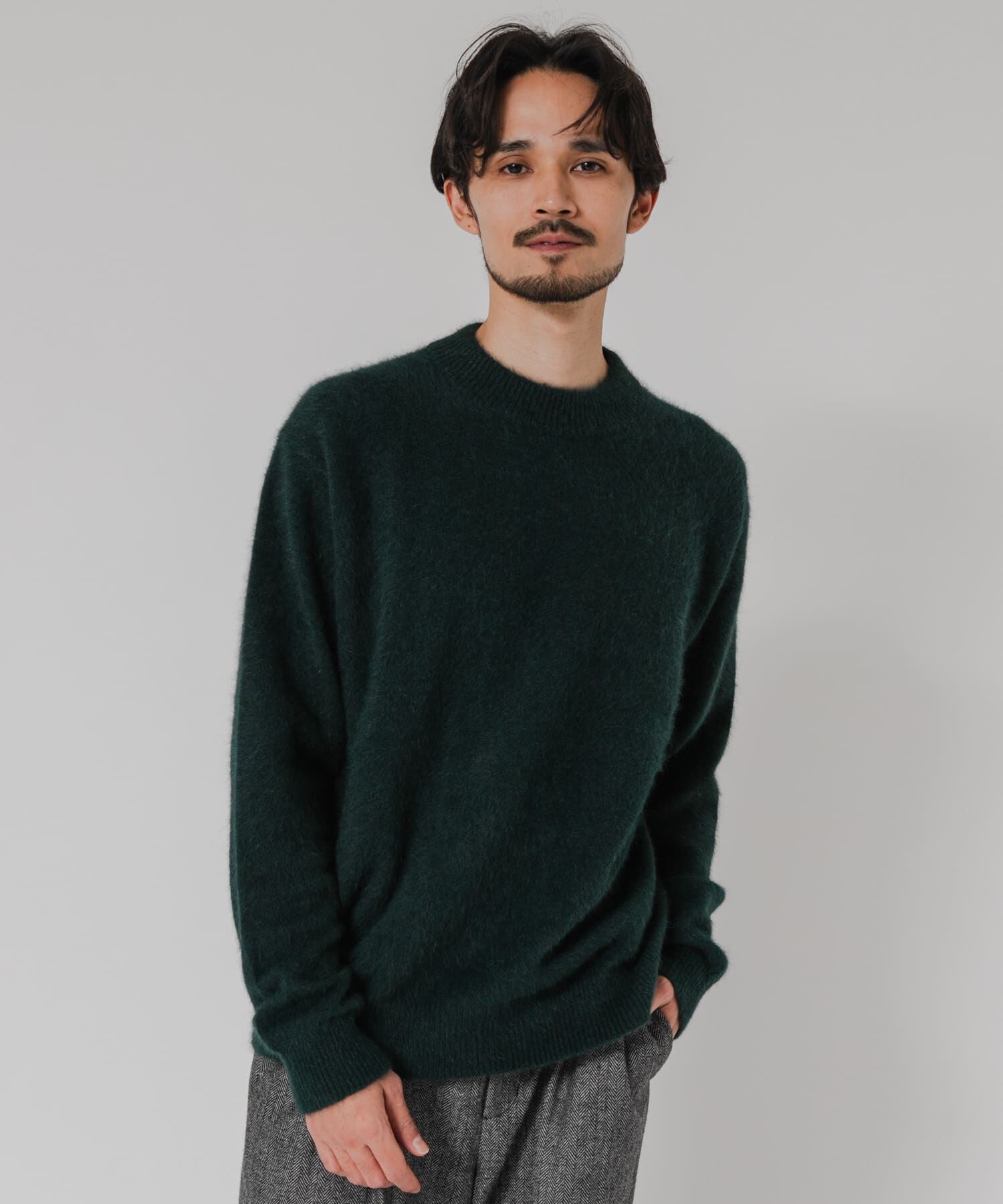 URBAN RESEARCH「FOX CASHMERE CREW-NECK KNIT」|ニット・セーター|グリーン系その他