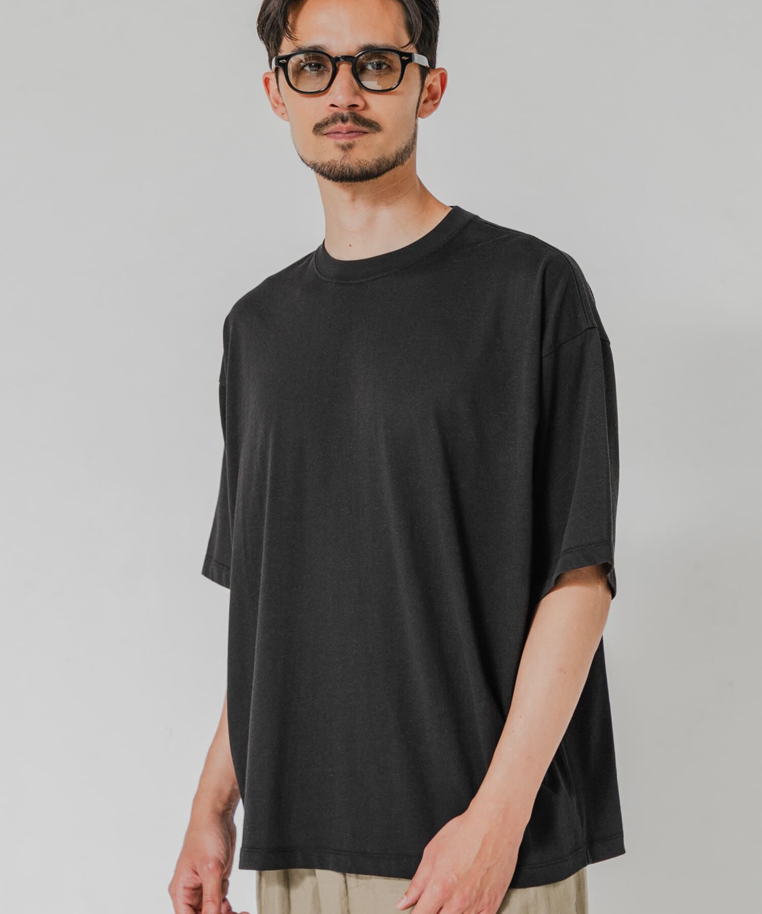URBAN RESEARCH「HEMP SILK BLEND T-SHIRTS」|Tシャツ・カットソー|ブラック