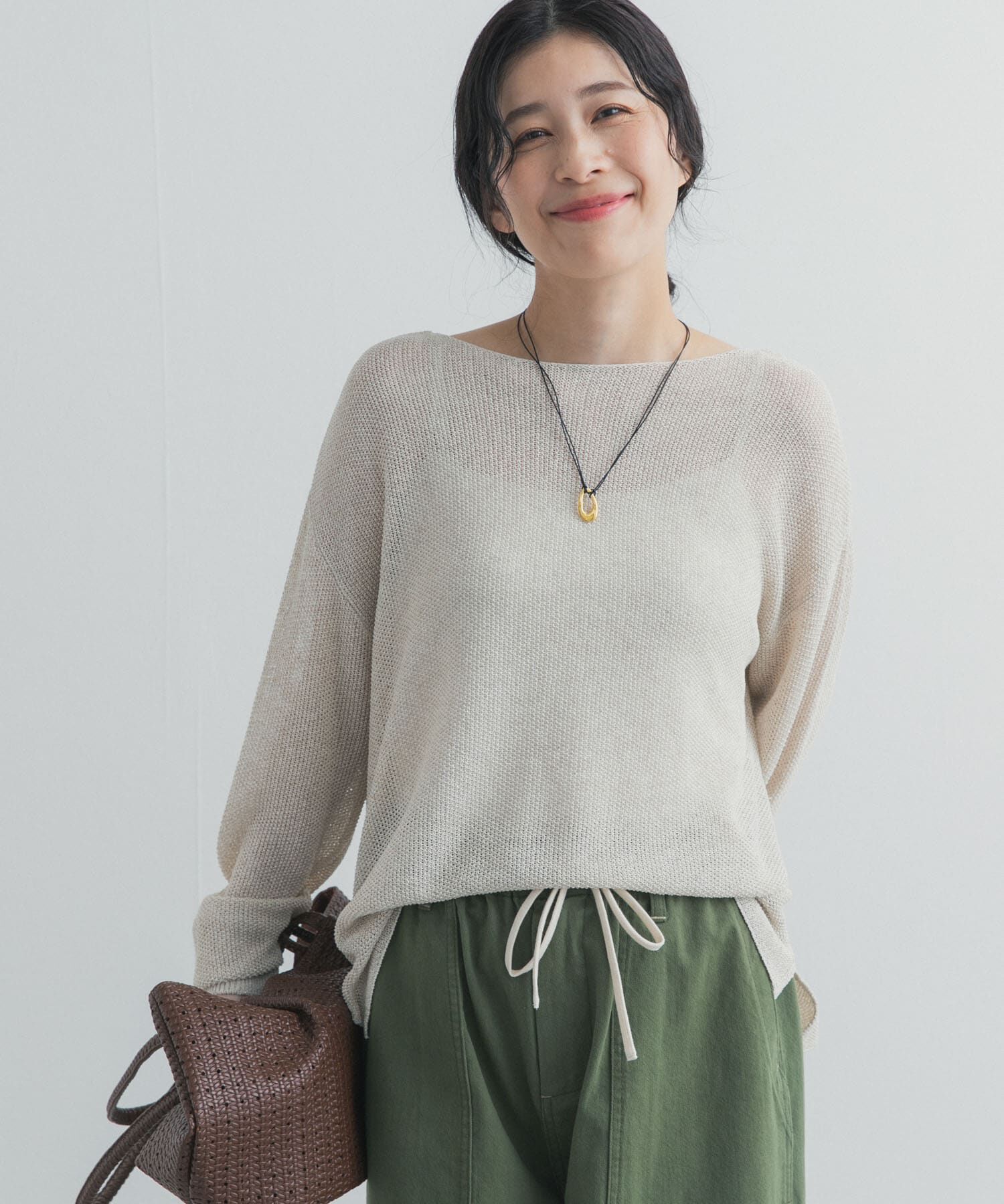 URBAN RESEARCH DOORS「ラメシアーリラックスニット」|ニット・セーター|