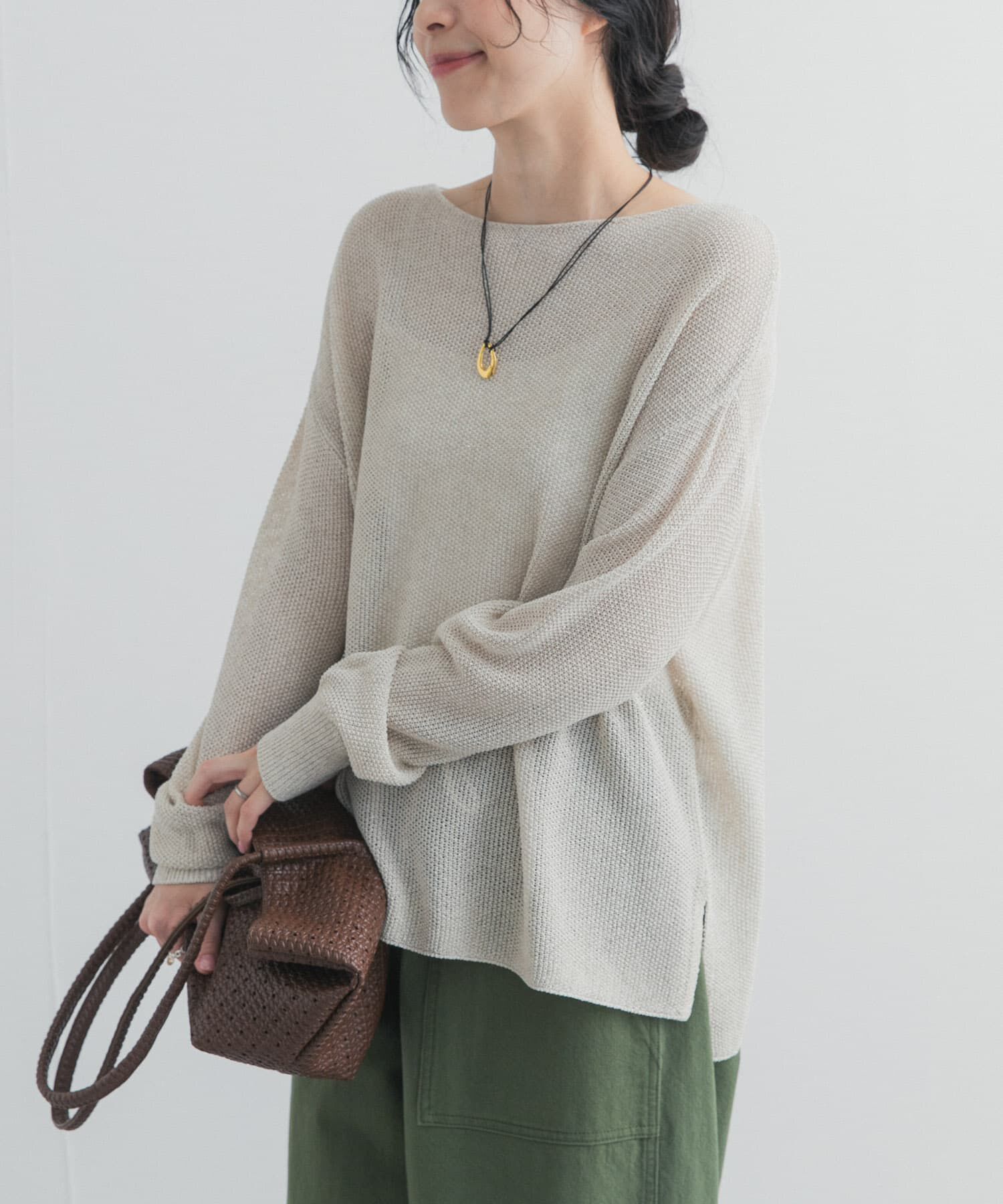 URBAN RESEARCH DOORS「ラメシアーリラックスニット」|ニット・セーター|