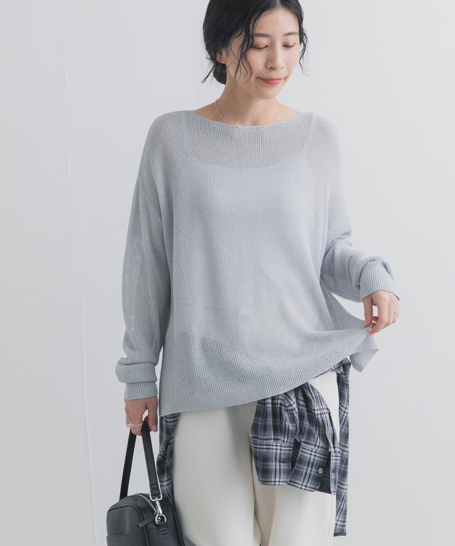 URBAN RESEARCH DOORS「ラメシアーリラックスニット」|ニット・セーター|