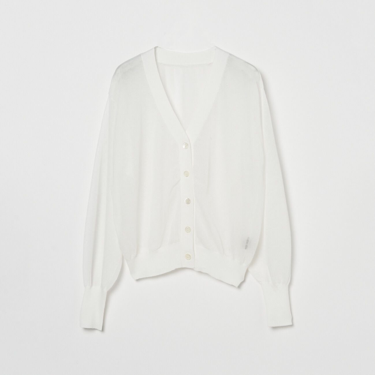 HELIOPOLE「HELIOPOLE SHEER  V NECK CARDIGAN」|ニット・セーター|ホワイト