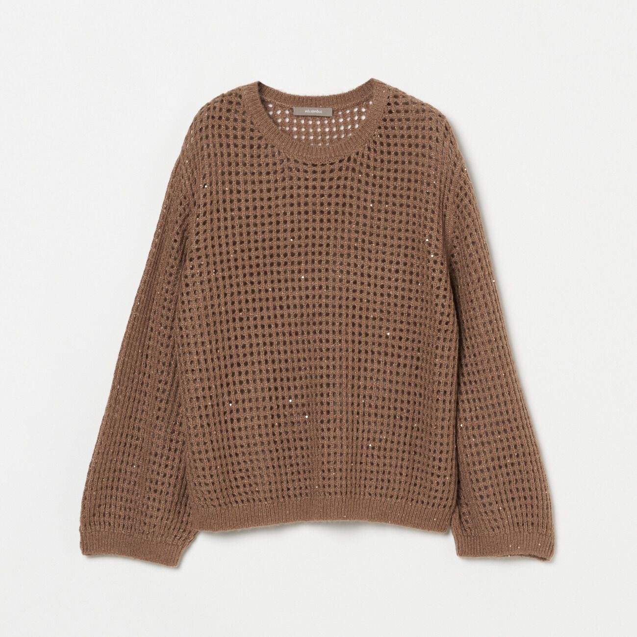 HELIOPOLE「HELIOPOLE SHEER SPANGLE KNIT」|ニット・セーター|ダークブラウン
