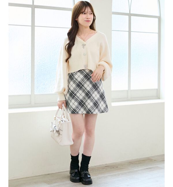  「キラキラモチーフビジューボタンカーデ」|カーディガン|