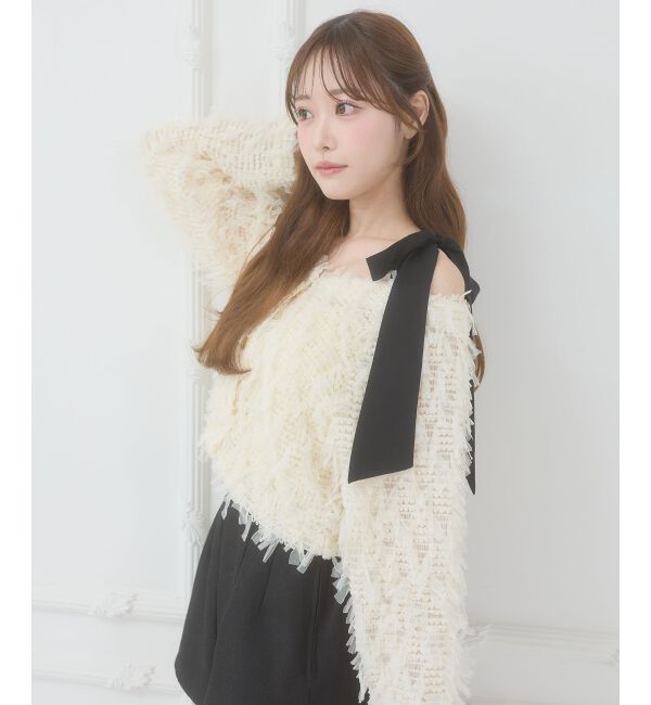  「チュールリボンカーディガン」|カーディガン|