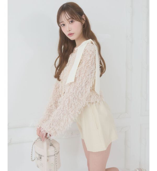  「チュールリボンカーディガン」|カーディガン|