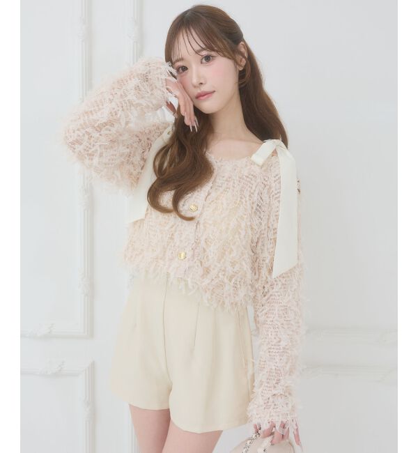  「チュールリボンカーディガン」|カーディガン|