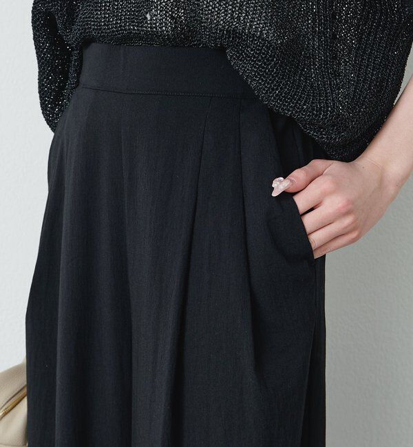  「レーヨンナイロンストレッチタックワイドパンツ」|その他|