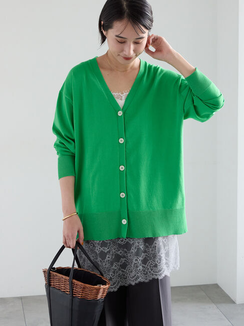 Te chichi「2WAYカシュクールVネックカーディガン《2026 spring catalog item》」|カーディガン|グリーン