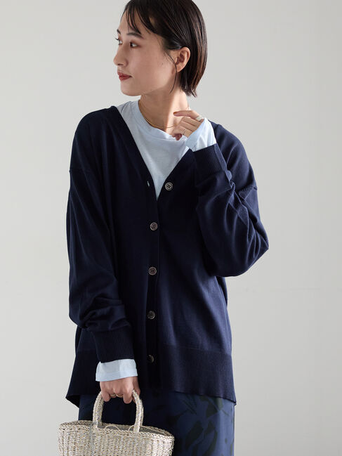 Te chichi「2WAYカシュクールVネックカーディガン《2026 spring catalog item》」|カーディガン|ネイビー