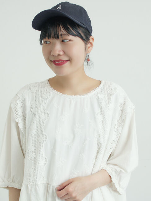 Samansa Mos2「胸元レース貼りワンピース」|ワンピース|オフホワイト