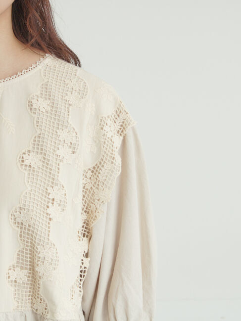 Samansa Mos2「胸元レース貼りワンピース」|ワンピース|