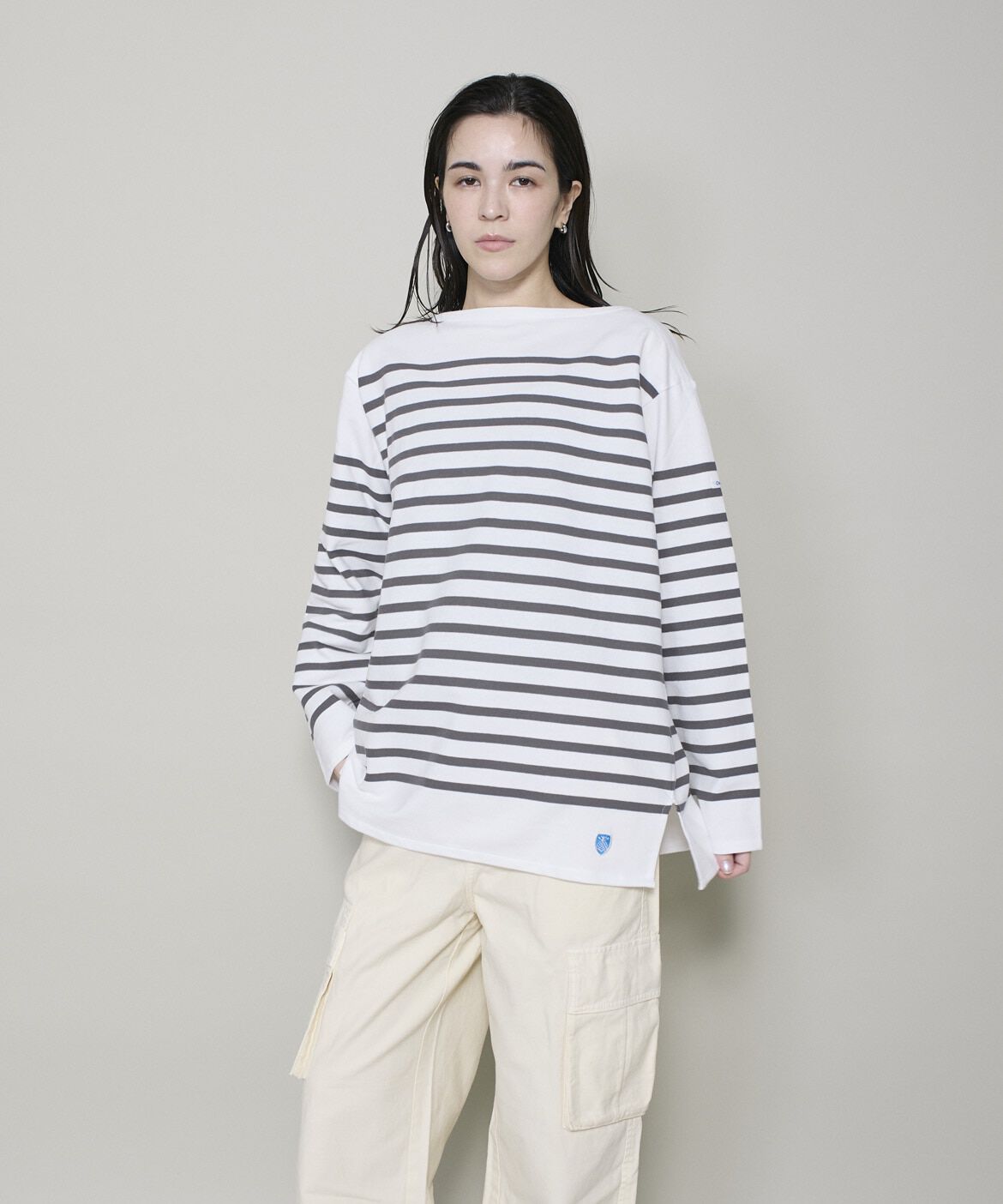 INED「バスクシャツ《ORCIVAL》」|Tシャツ・カットソー|グレー1