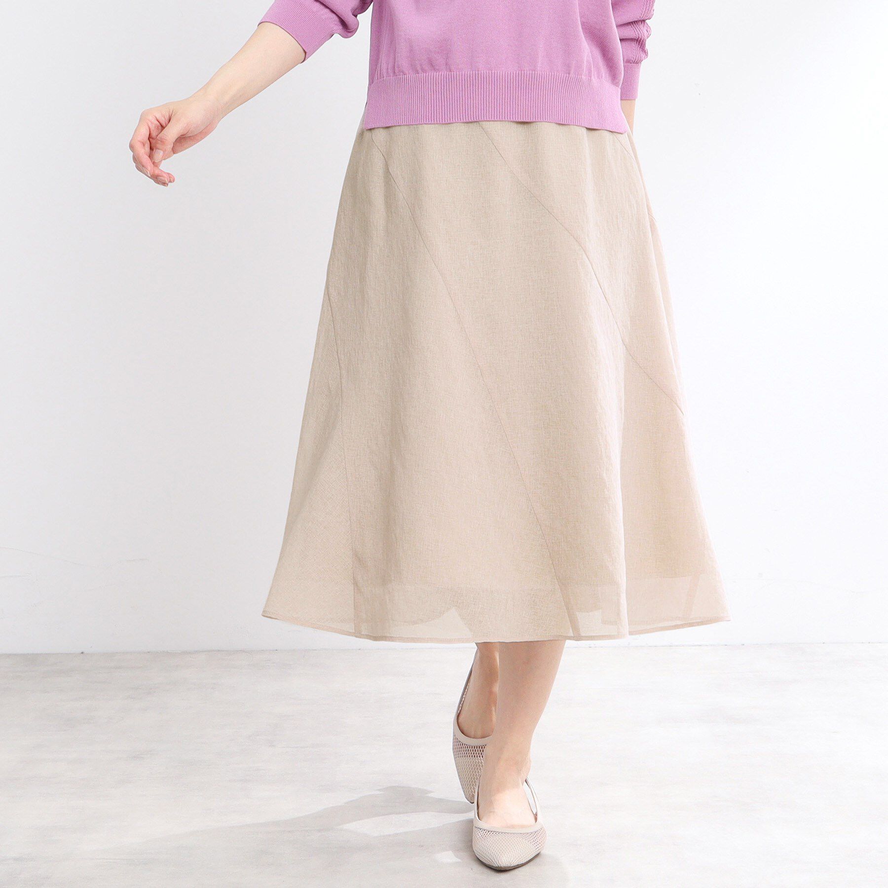 Reflect「【手洗い可】シアーガーゼフレアスカート」|スカート|