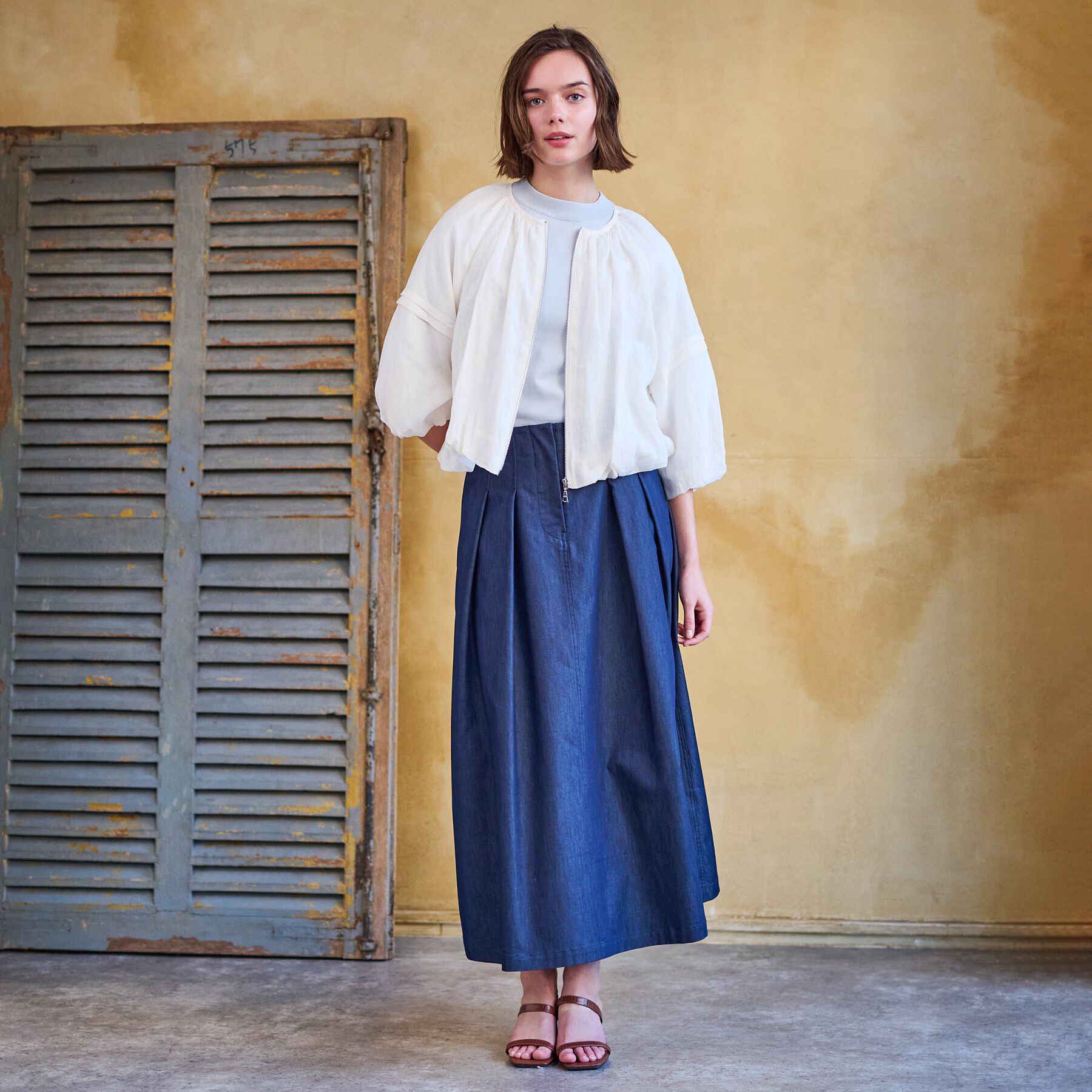 DRESSTERIOR「【洗える/リネン100％】ウォッシャブルペーパーリネンブルゾン」|ブルゾン・スタジャン|