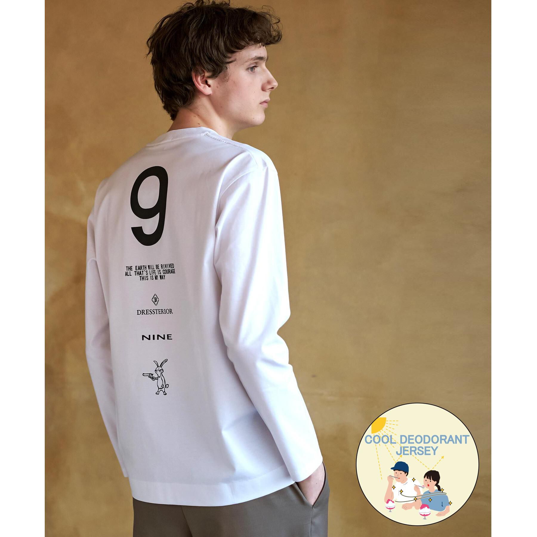 DRESSTERIOR「【接触冷感/UVカット/抗菌防臭/しわ防止】クールデオドラント ロングTシャツ」|Tシャツ・カットソー|ホワイト(001)