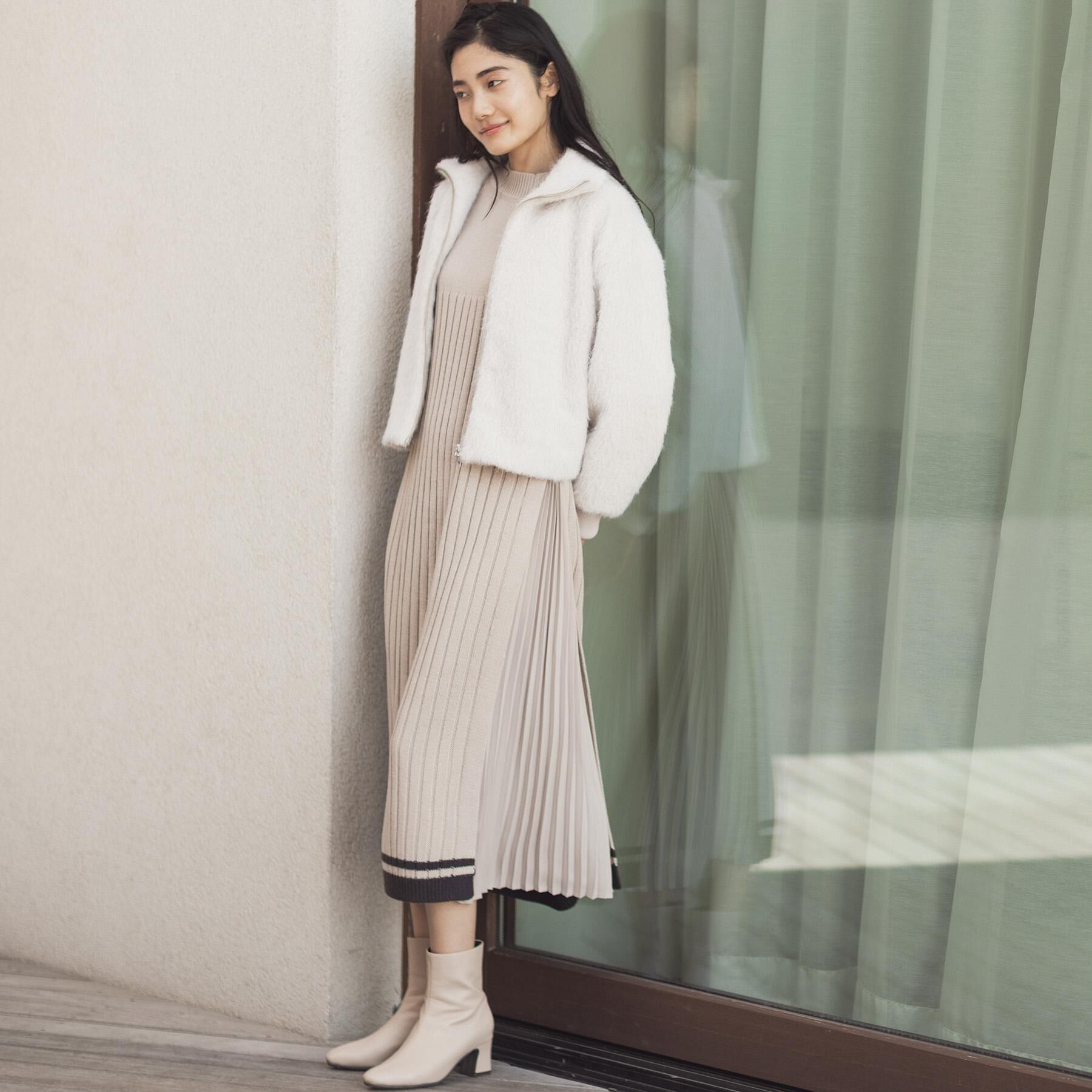 grove「ふんわりと包み込む、リュクスなフェイクファーブルゾン」|ブルゾン・スタジャン|