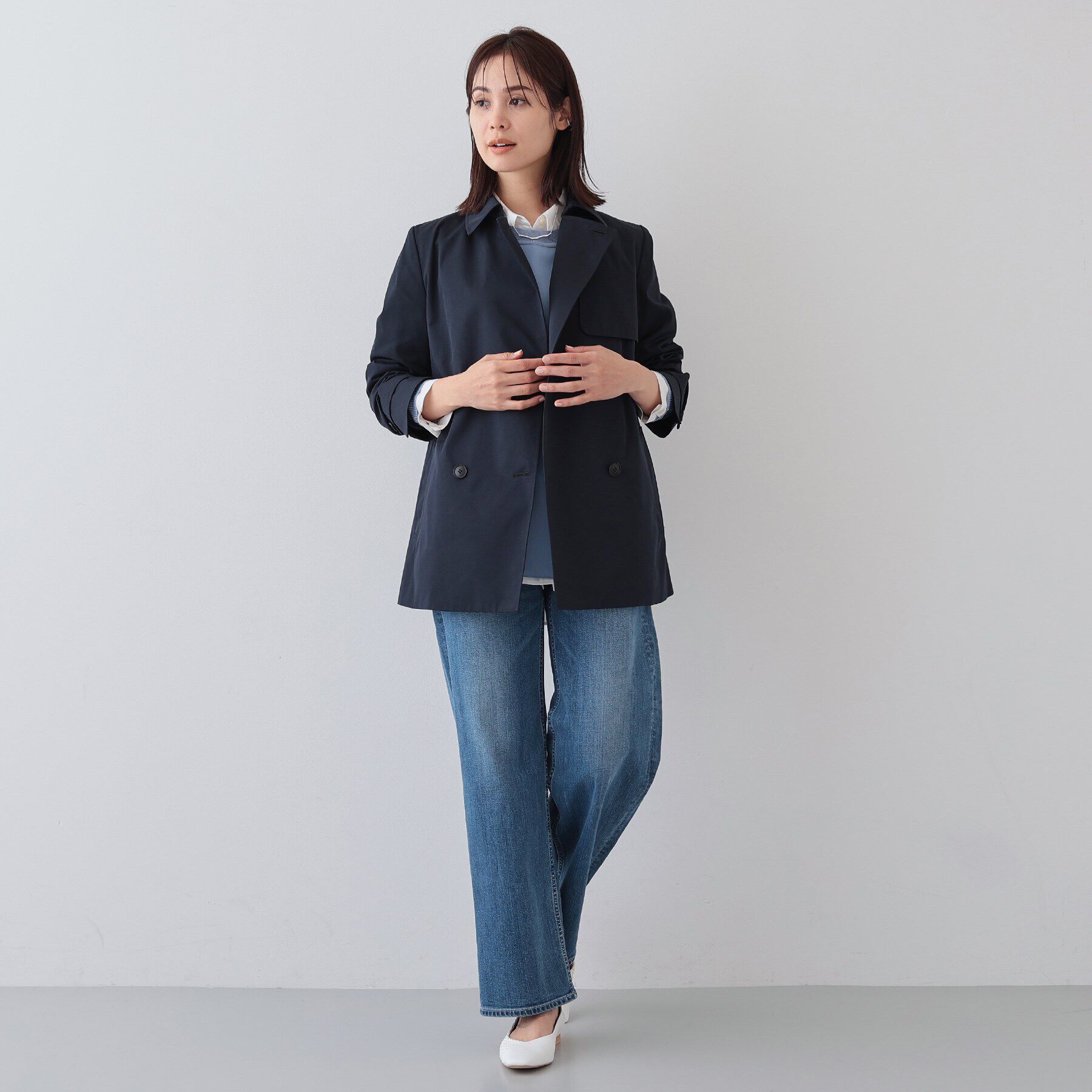 INDIVI「【撥水／UVケア】ミドル丈トレンチコート」|トレンチコート|