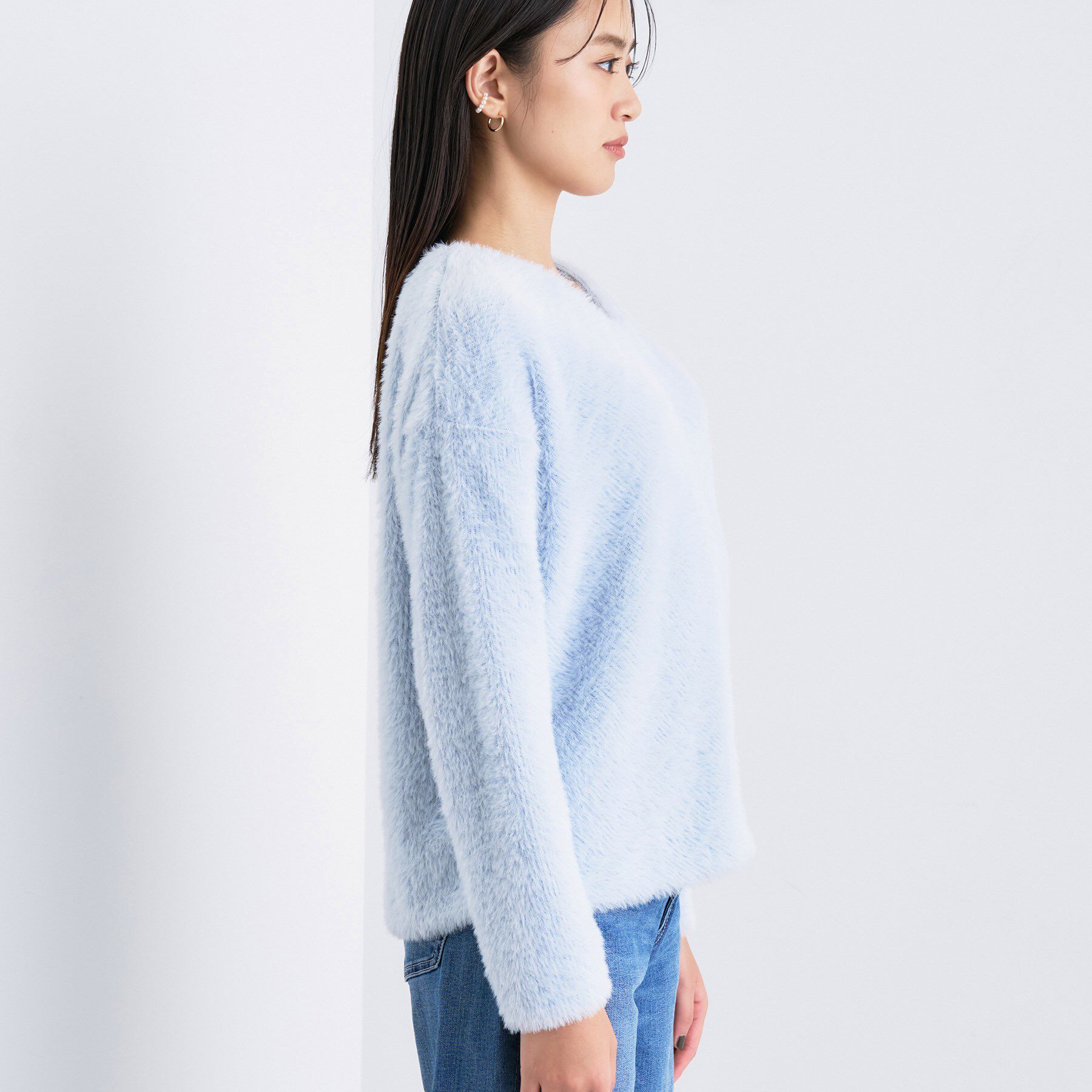 INDIVI「【洗える】エアリーシャギートップス」|Tシャツ・カットソー|