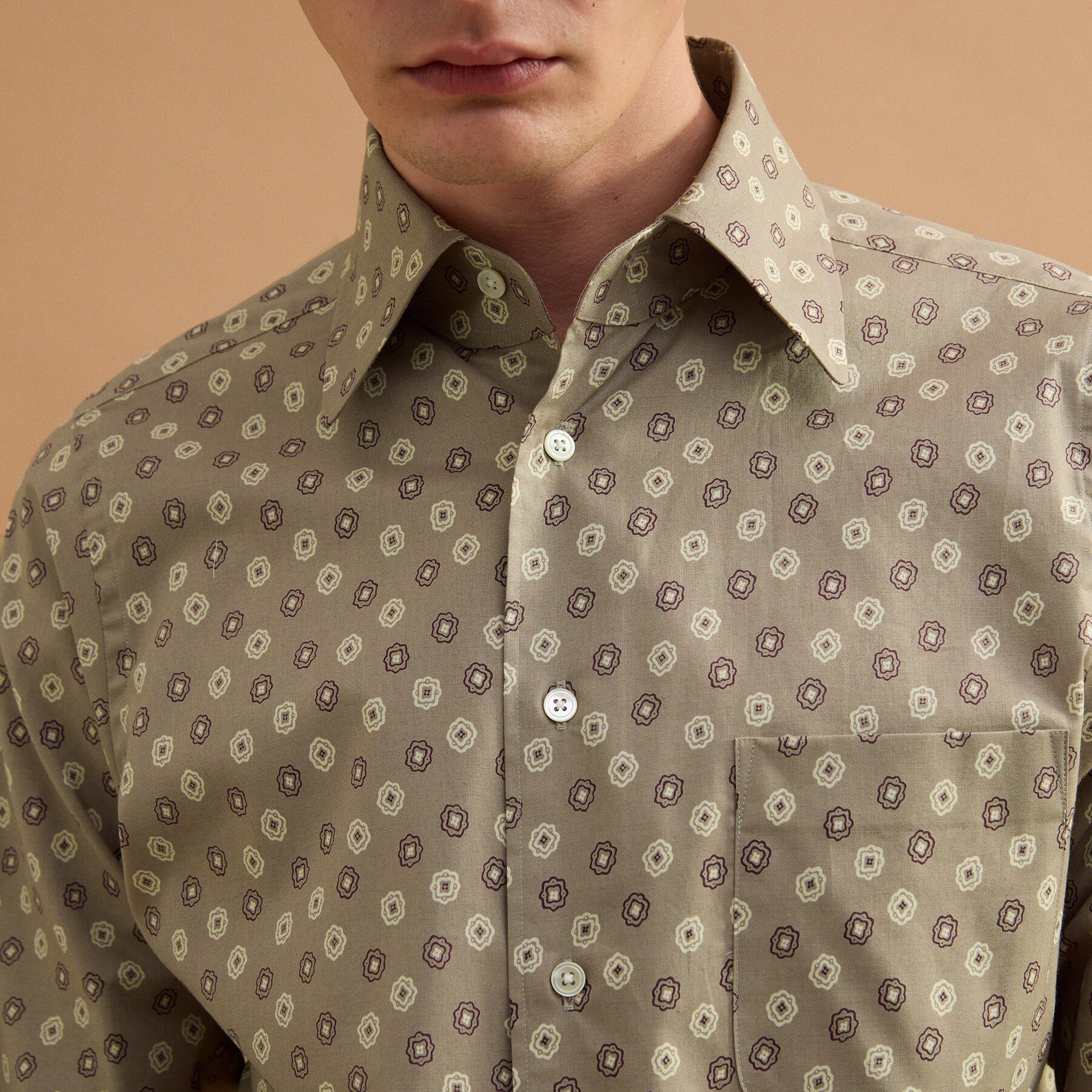 40CARATS&525「小紋プリントシャツ」|シャツ・ブラウス|