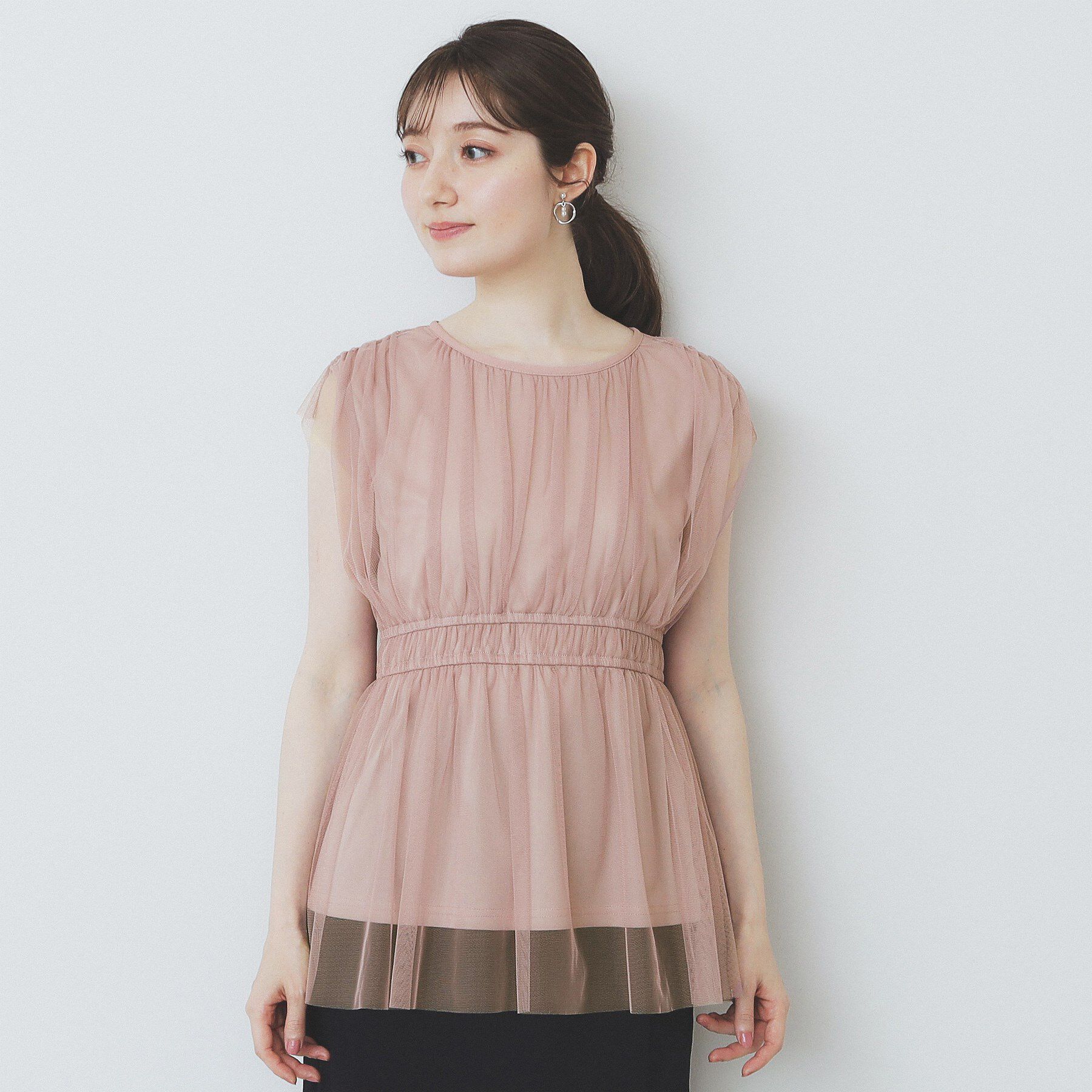 index「チュールレイヤードペプラムブラウス【洗濯機洗い可】」|シャツ・ブラウス|