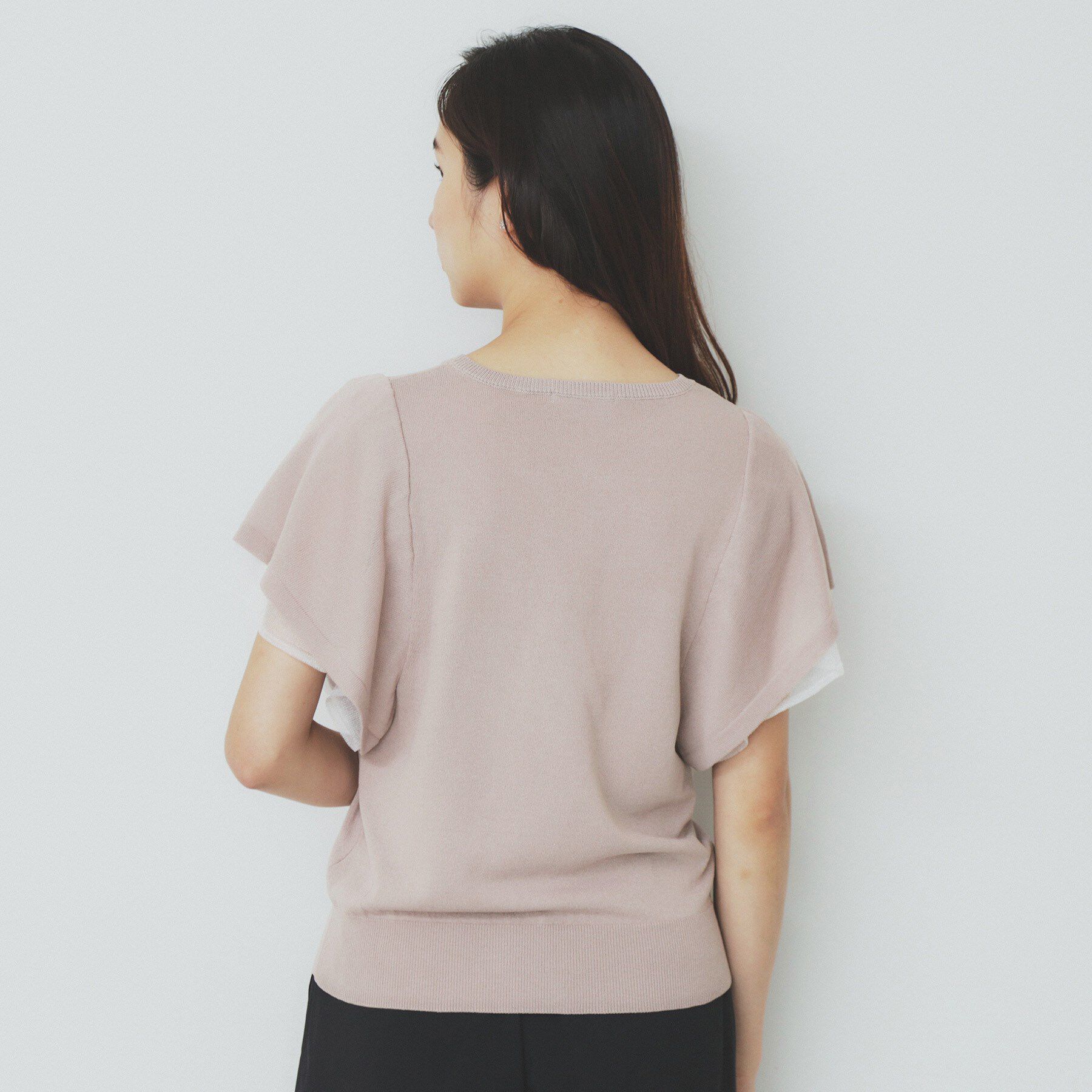 index「ダブルフレアスリーブニット【洗濯機洗い可/抗ピル/UVケア】」|ニット・セーター|