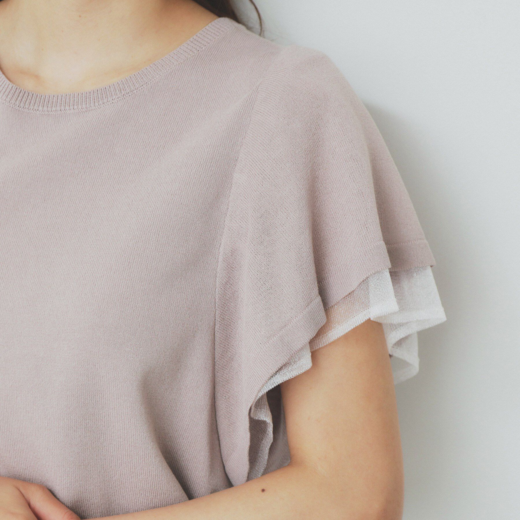 index「ダブルフレアスリーブニット【洗濯機洗い可/抗ピル/UVケア】」|ニット・セーター|