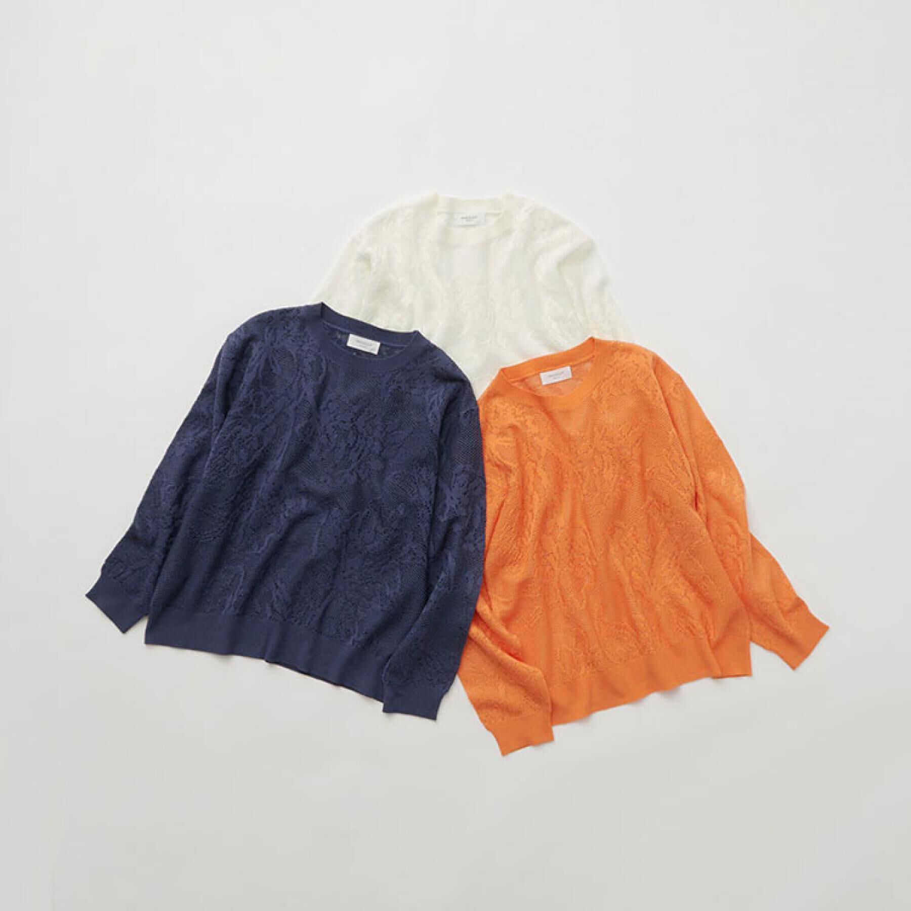 OPAQUE.CLIP「フワラー柄シアーメッシュニット【洗濯機洗い可】」|ニット・セーター|