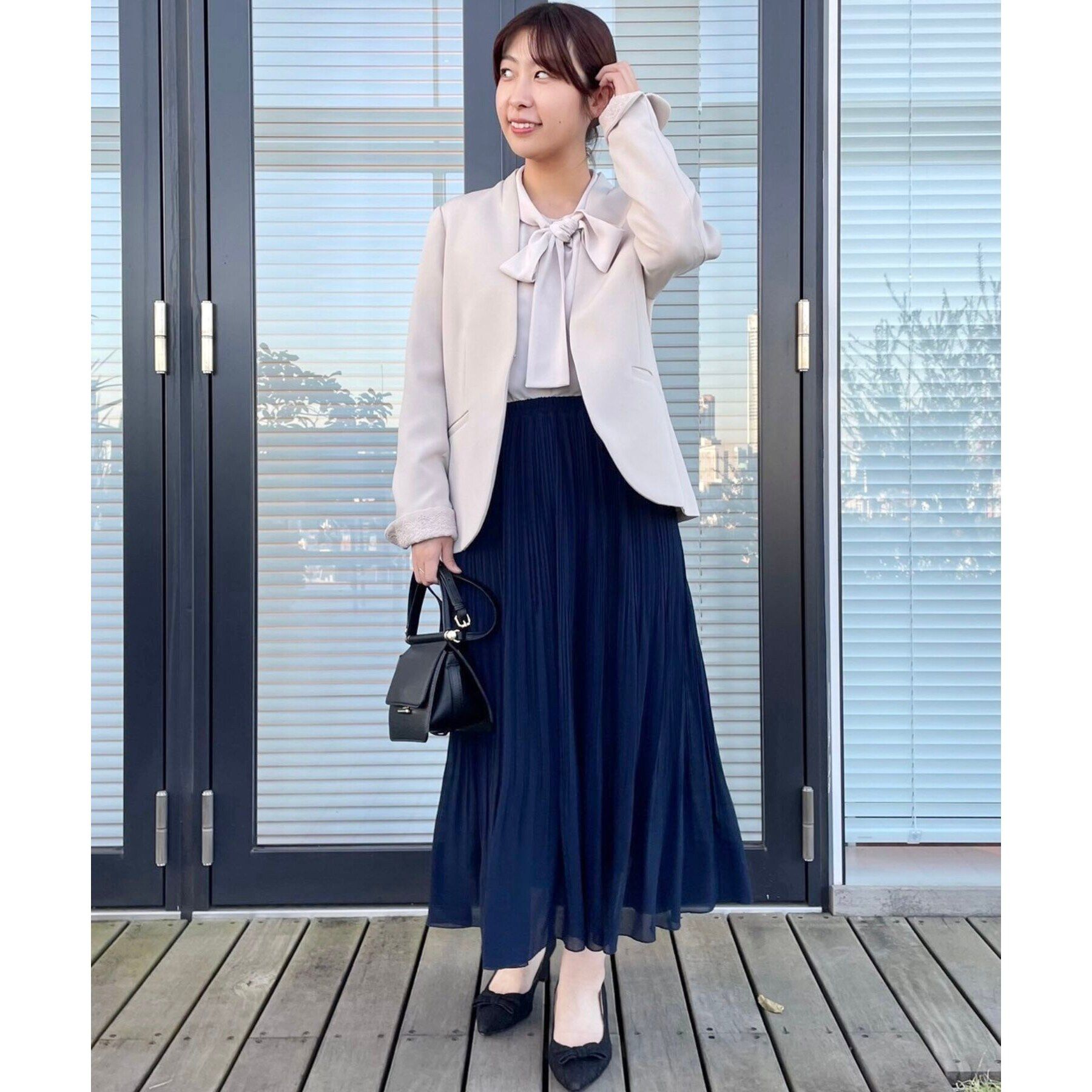 Couture broach「【セレモニーシーン/お仕事にも】ダブルクロスカラーレスジャケット」|ノーカラージャケット|