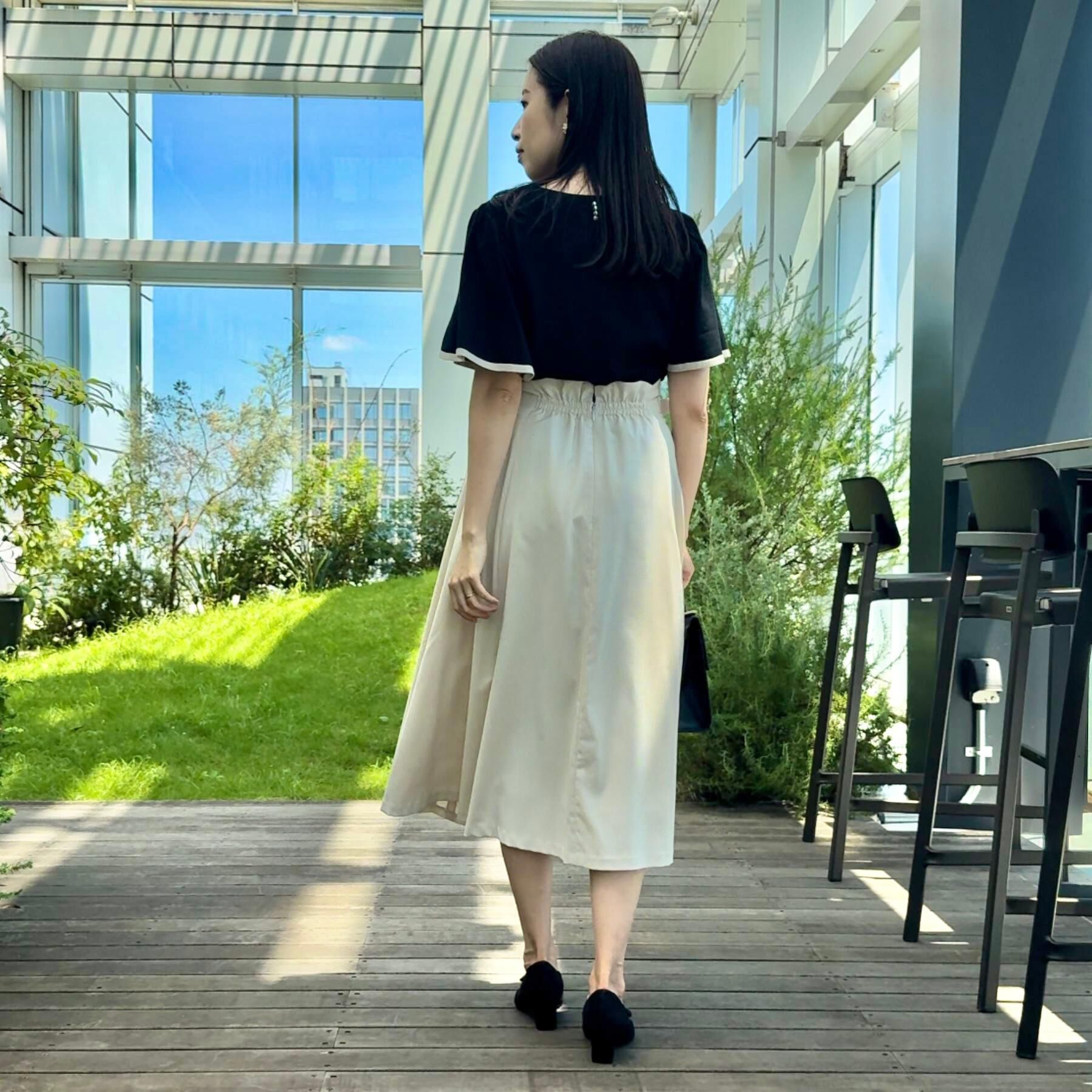 Couture broach「【フェミニン・5分袖・通勤】配色フレアスリーブニット」|ニット・セーター|