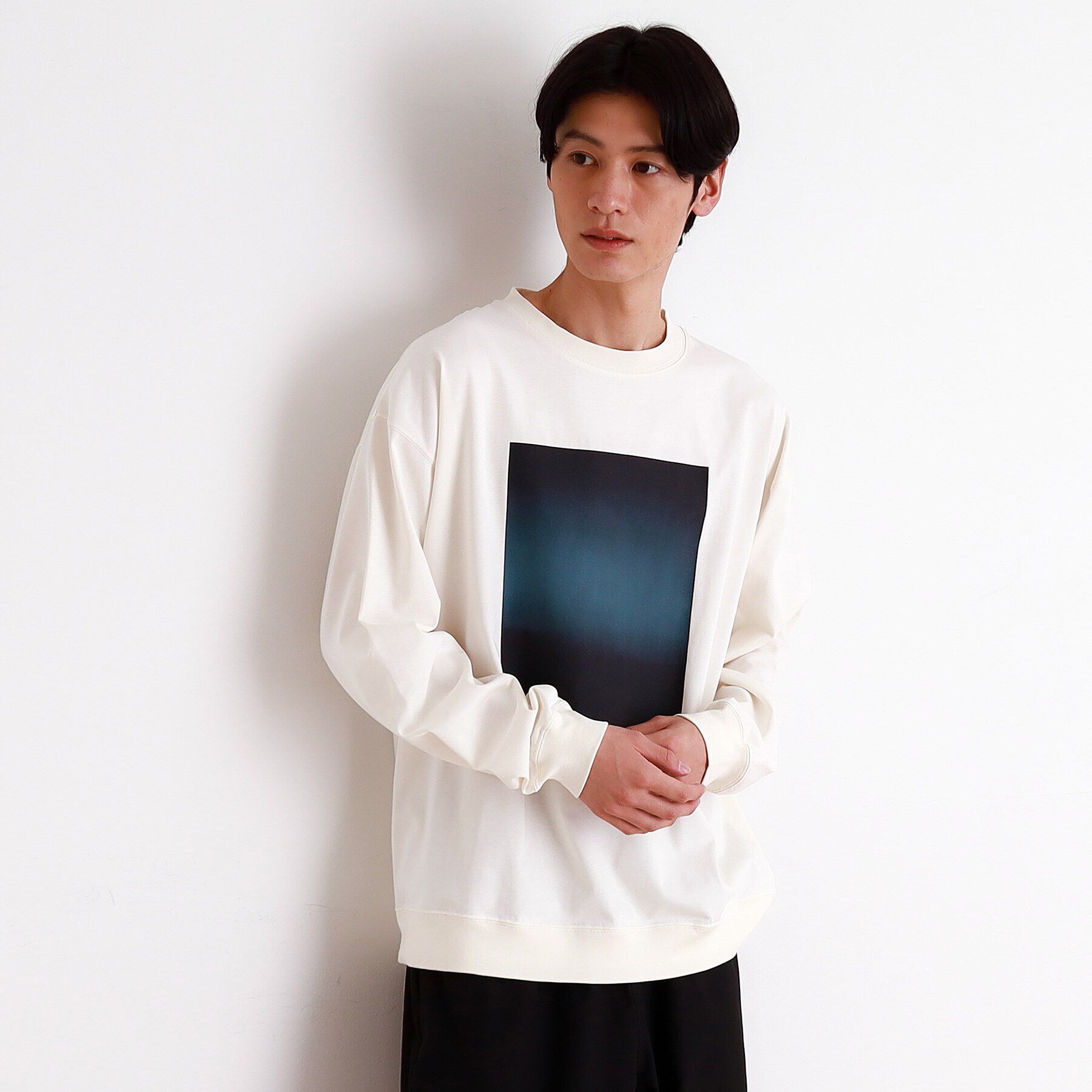 THE SHOP TK「プリントリブ長袖Tシャツ」|Tシャツ・カットソー|