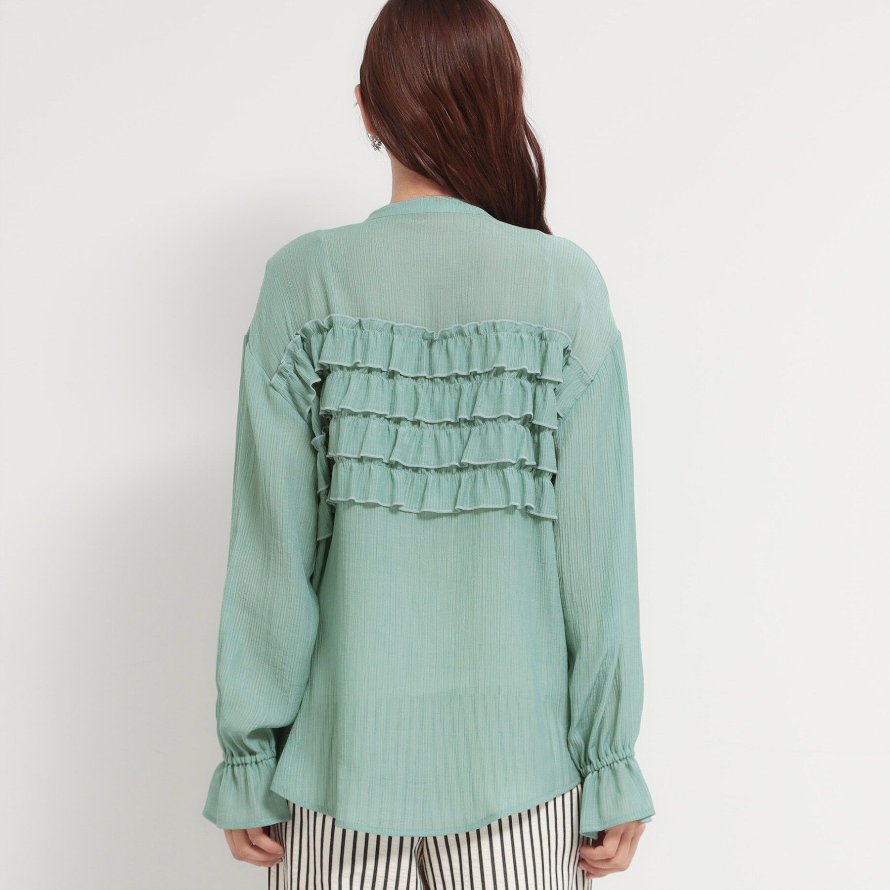 THE SHOP TK「ティアードフリル楊柳シャツ」|シャツ・ブラウス|