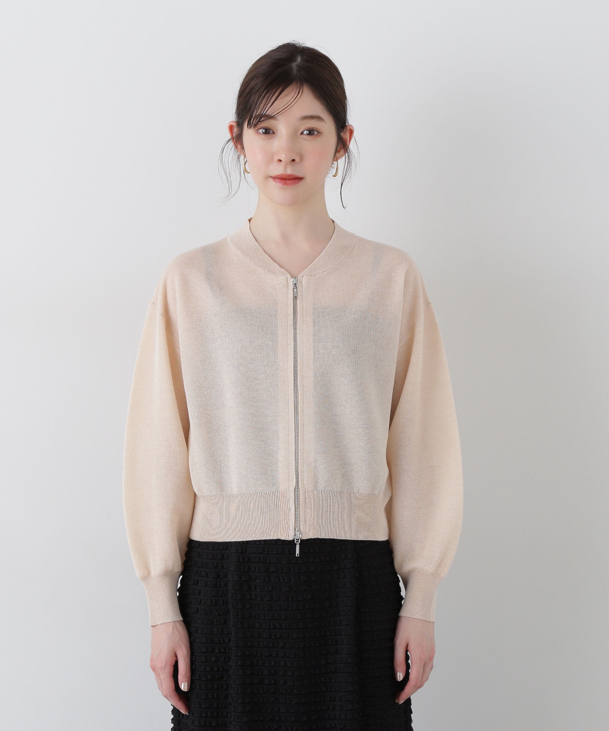 PROPORTION BODY DRESSING「シアーニットブルゾン」|ブルゾン・スタジャン|