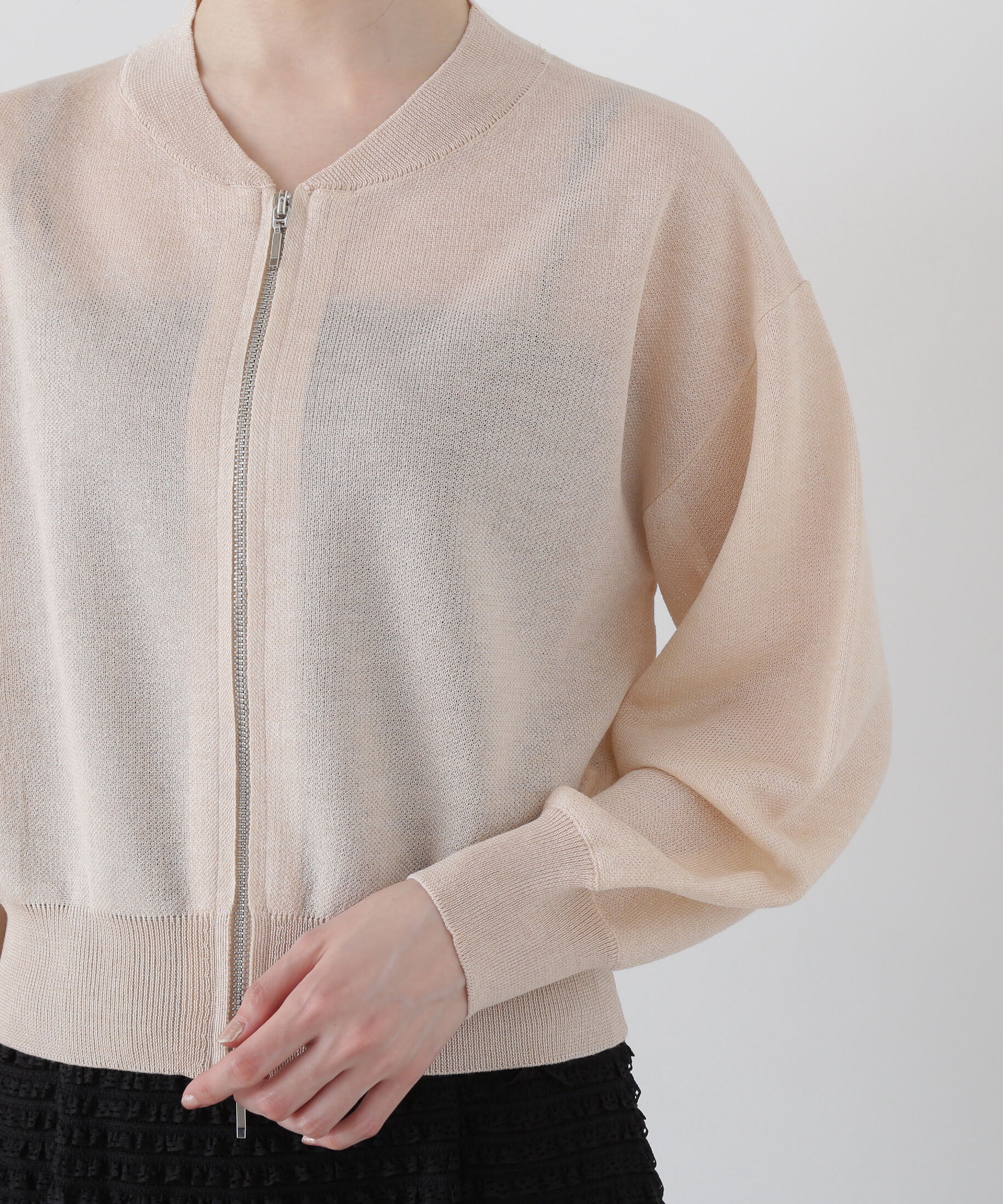 PROPORTION BODY DRESSING「シアーニットブルゾン」|ブルゾン・スタジャン|