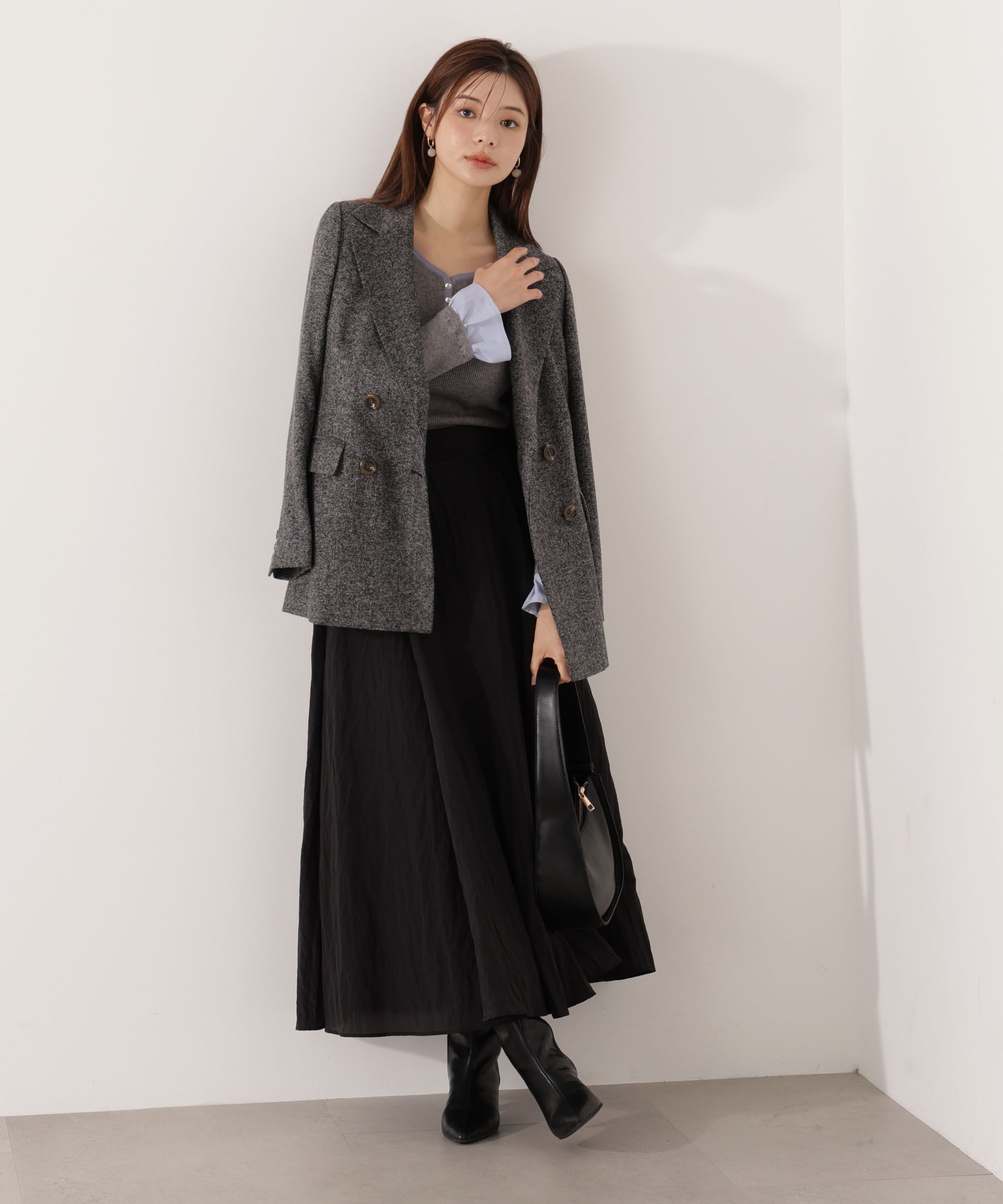 PROPORTION BODY DRESSING「ベルト付きシアーフレアスカート」|スカート|