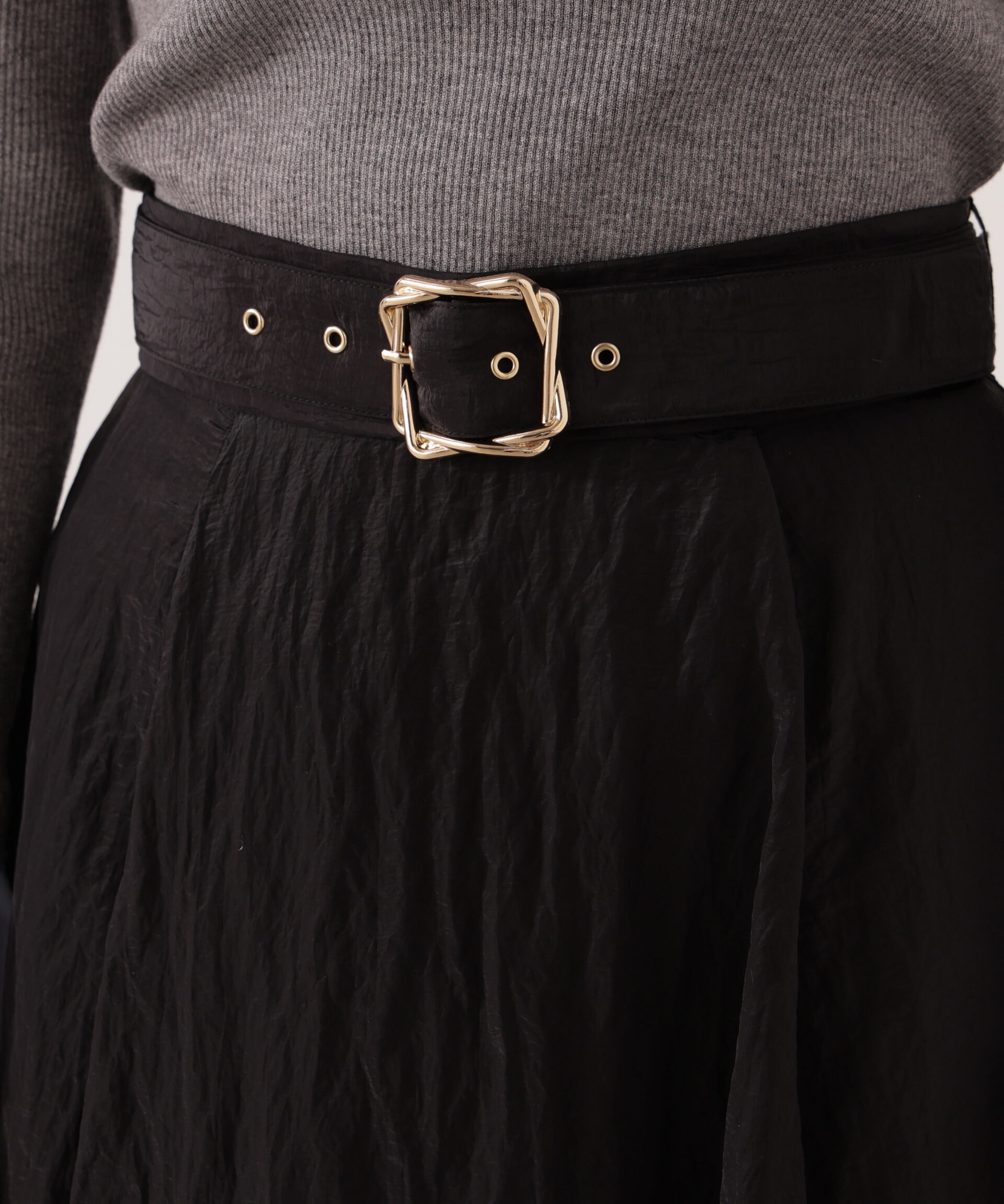 PROPORTION BODY DRESSING「ベルト付きシアーフレアスカート」|スカート|